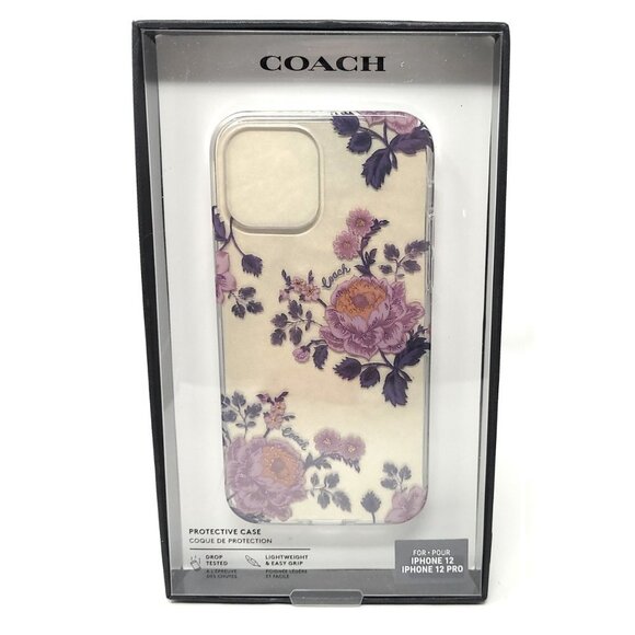Coach Accessories - Coach Slim Protective Case for iPhone 12 / iPhone 12 Pro, Moody Floral Clear